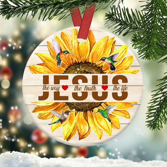 Sunflower Faith Bigger Than Your Fear - Christian Ornament (Printed On Both Sides) 1122