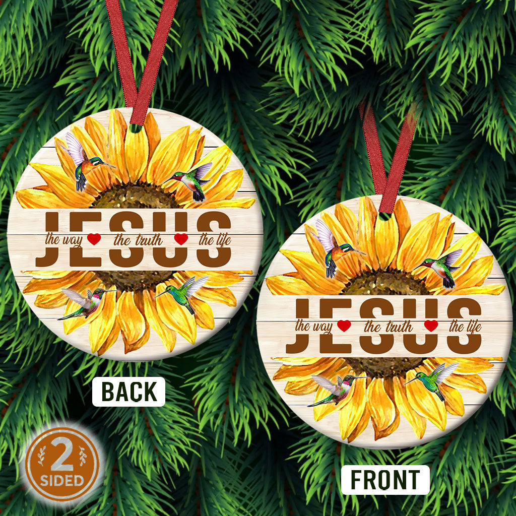 Sunflower Faith Bigger Than Your Fear - Christian Ornament (Printed On Both Sides) 1122