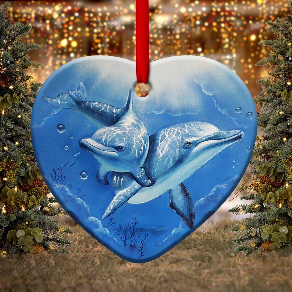 Dolphin To My Daughter I Love You - Dolphin Ornament (Printed On Both Sides) 1122