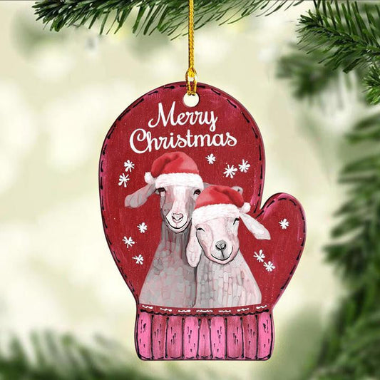 Sweet Goat Couple Gloves - Goat Ornament (Printed On Both Sides) 1122