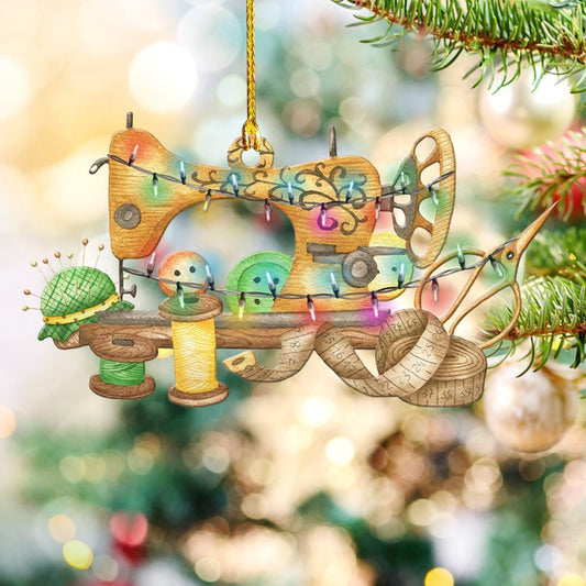 Sewing Machine Colorful Lights - Sewing Ornament (Printed On Both Sides) 1122