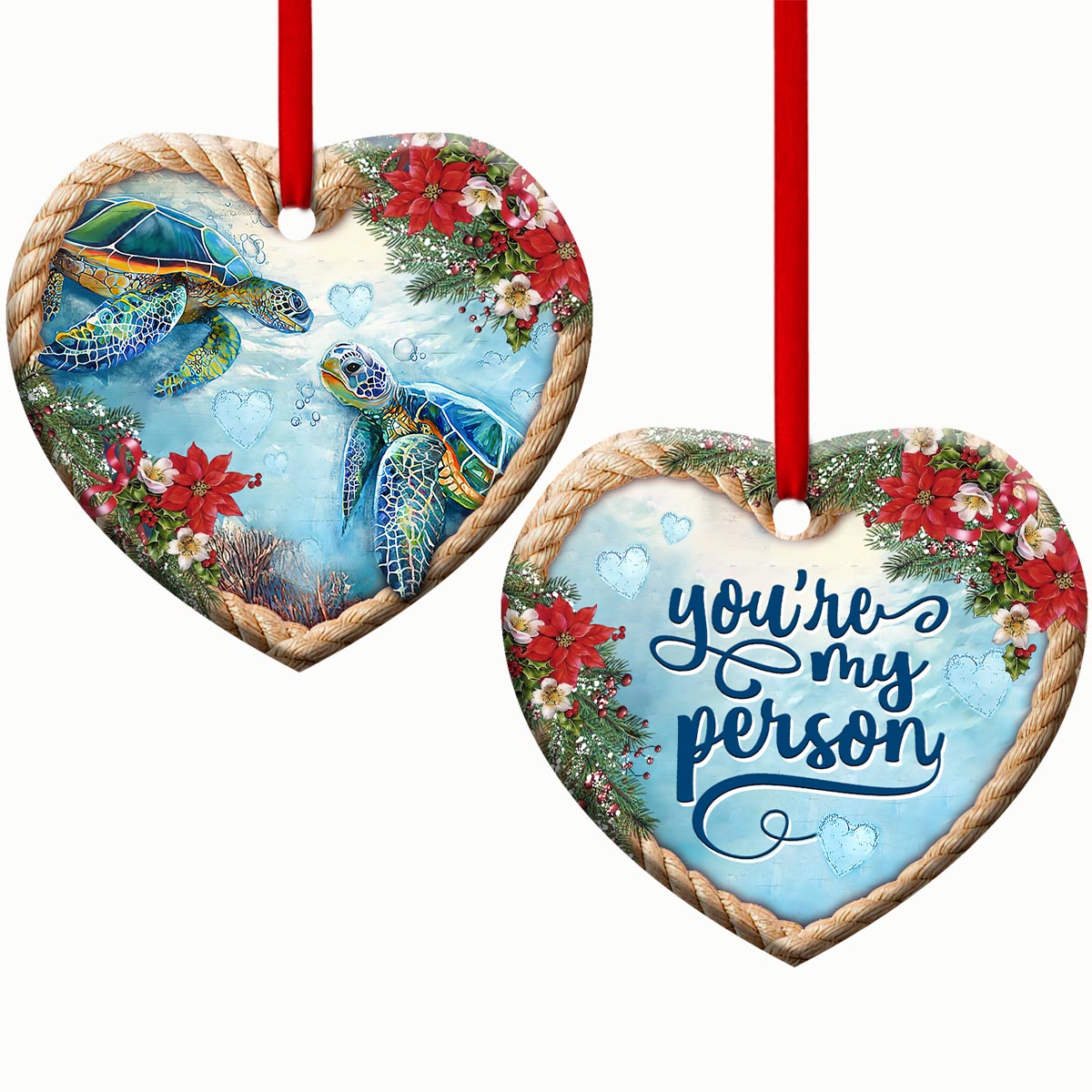 Turtle Husband You Are My Person Turtle - Heart Aluminium Ornament (Printed On Both Sides) 1122