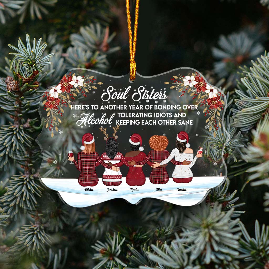 Here's To Another Year Of Bonding Over Alcohol - Personalized Bestie Transparent Ornament