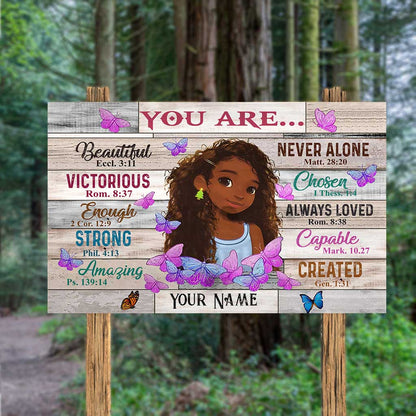 God Say You Are - Personalized African American Rectangle Wood Sign