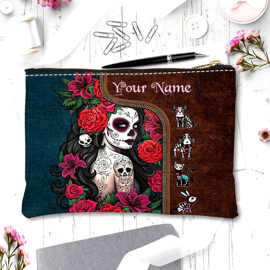 Day Of The Dead - Personalized Latina Women Pouch