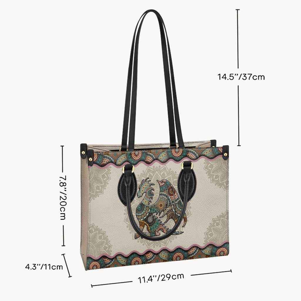 Mandala Dragon Pattern - Dragon Leather Handbag