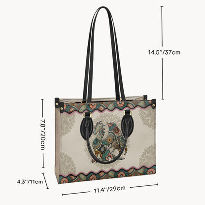 Mandala Dragon Pattern - Dragon Leather Handbag