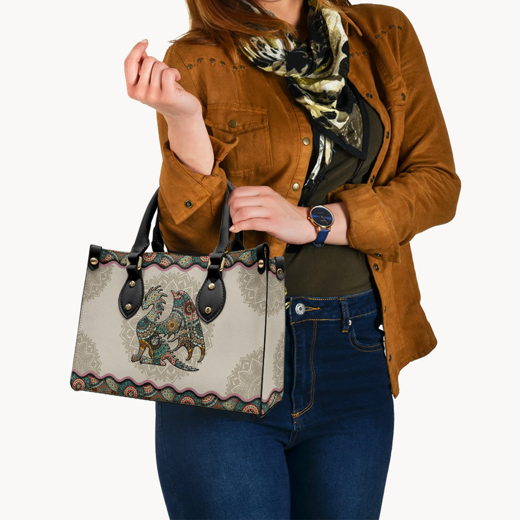 Mandala Dragon Pattern - Dragon Leather Handbag