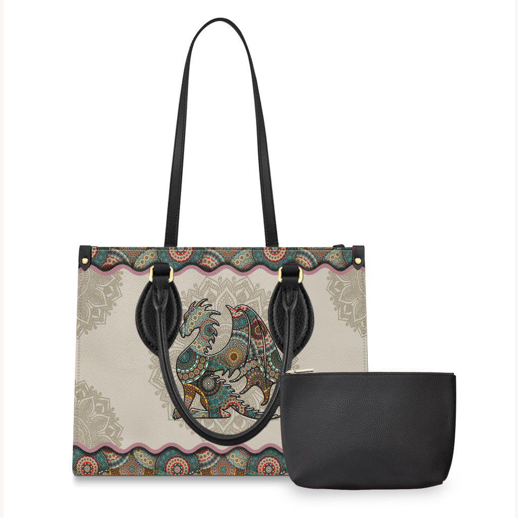Mandala Dragon Pattern - Dragon Leather Handbag