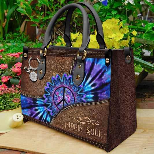 Peace Love Joy - Hippie Leather Handbag