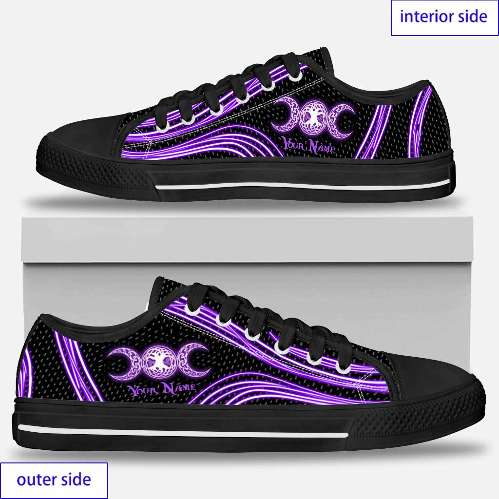 Witch Vibe Purple Triple Moon - Witch Low Top Shoes