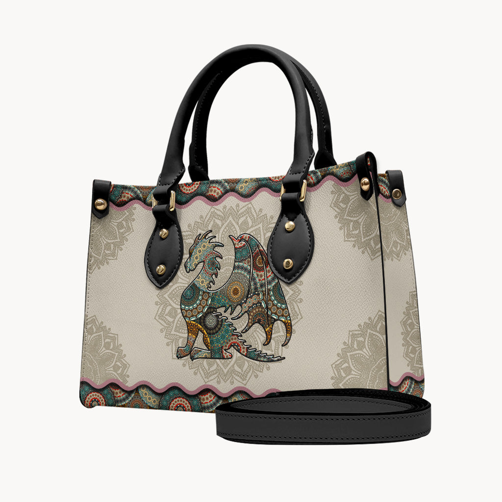 Mandala Dragon Pattern - Dragon Leather Handbag