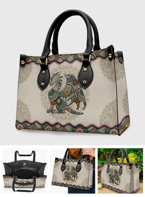 Mandala Dragon Pattern - Dragon Leather Handbag