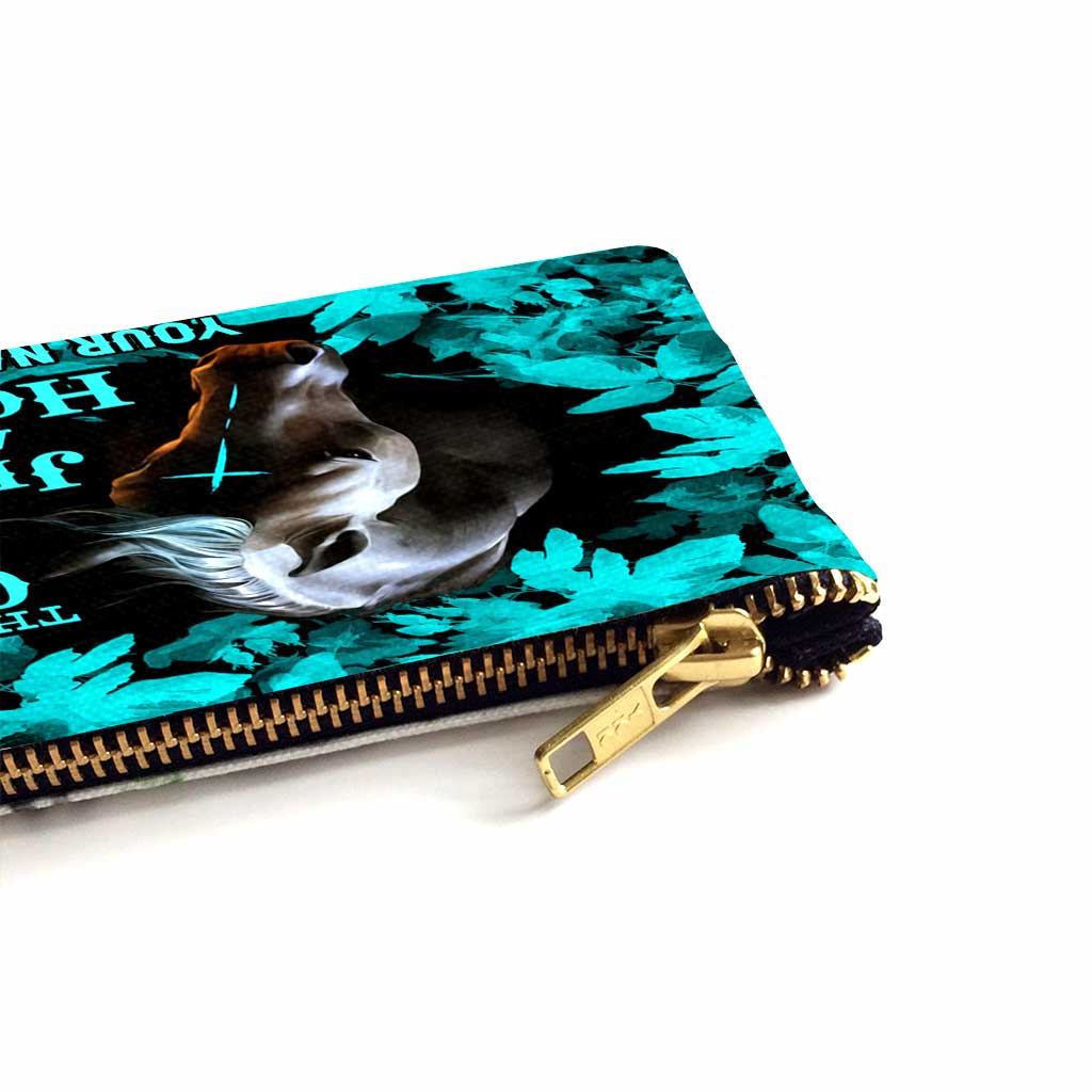 This Girl Runs On Jesus And Horse - Personalized Horse Pouch