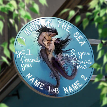 So Many In The Sea - Personalized Mermaid Round Metal Sign