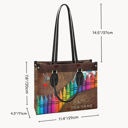 Teach Love Inspire - Personalized Teacher Leather Handbag