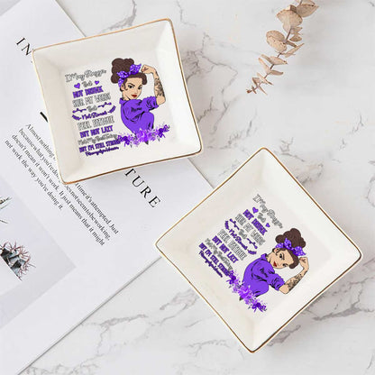 I May Stagger But Not Drunk - Personalized Fibromyalgia Awareness Jewelry Dish