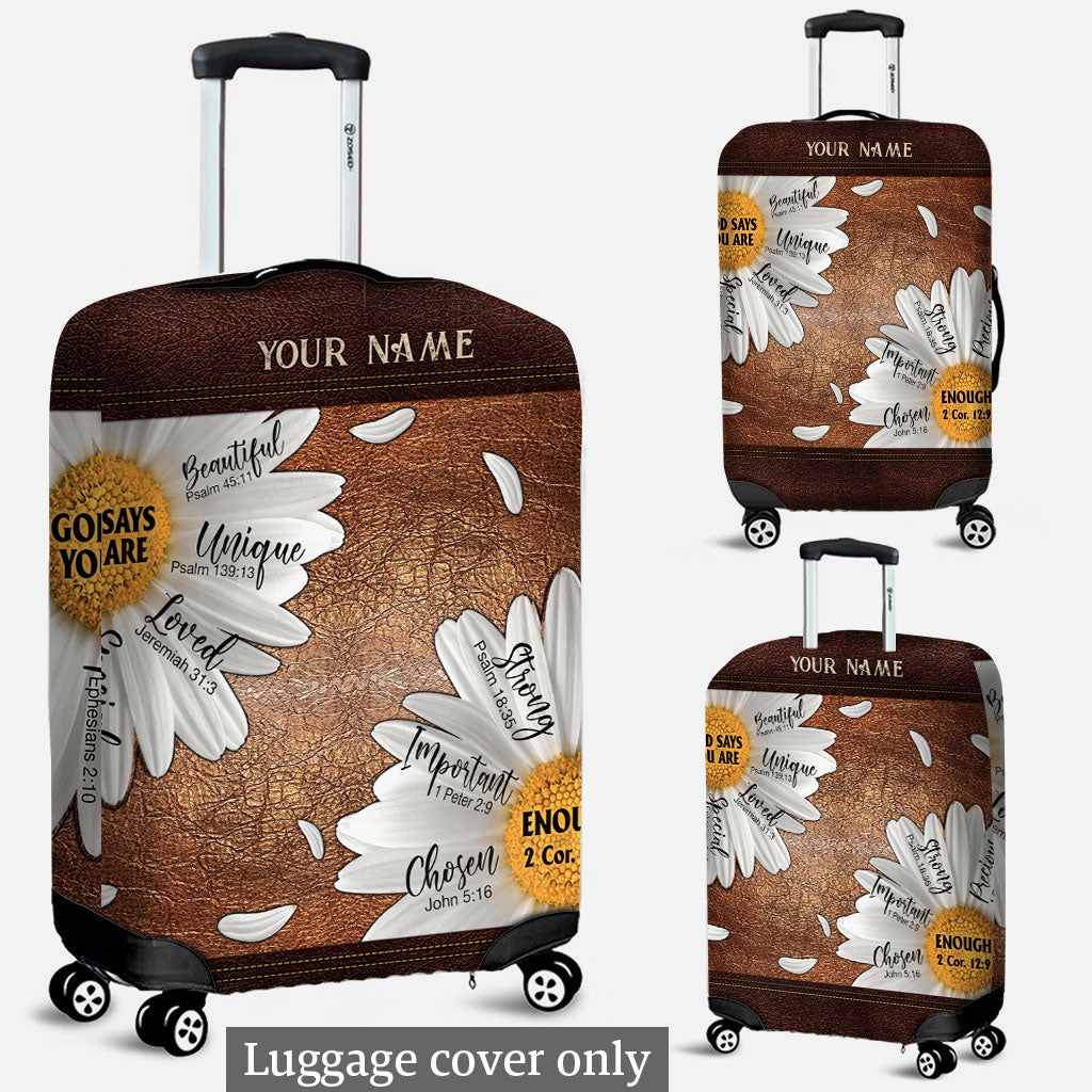 God Says You Are - Personalized Christian Luggage Cover