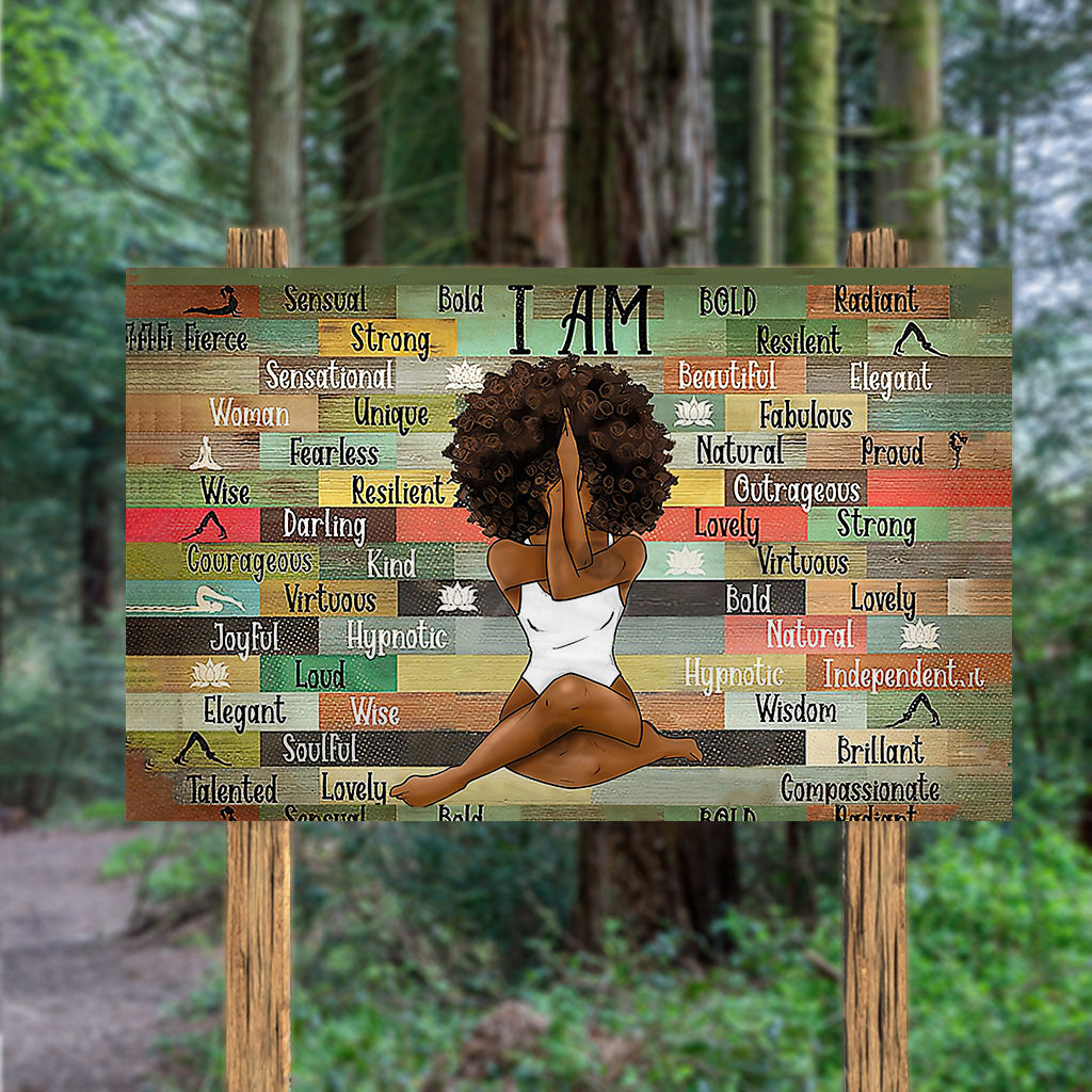I Am - African American Rectangle Wood Sign