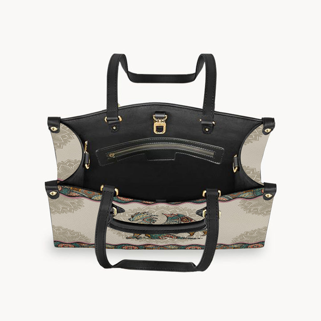 Mandala Dragon Pattern - Dragon Leather Handbag