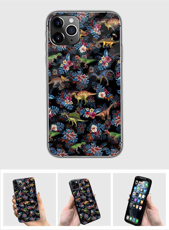 Tropical Dinosaurs Pattern - Dinosaur Phone Case