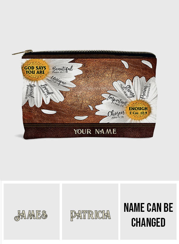 God Says You Are - Personalized Christian Pouch