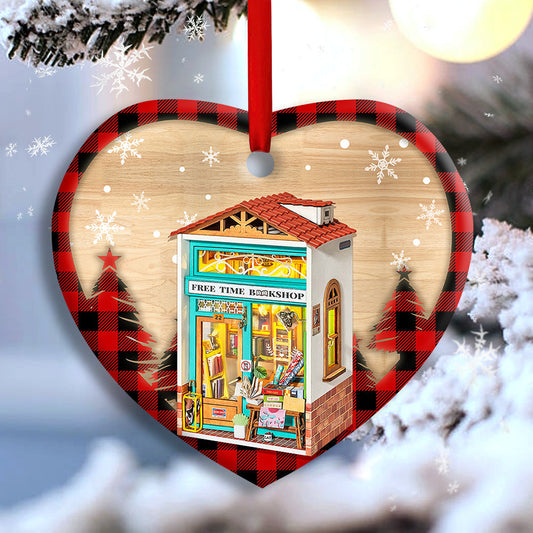 Bookstore Christmas Keep Calm And Read A Book - Book Ornament (Printed On Both Sides) 1122