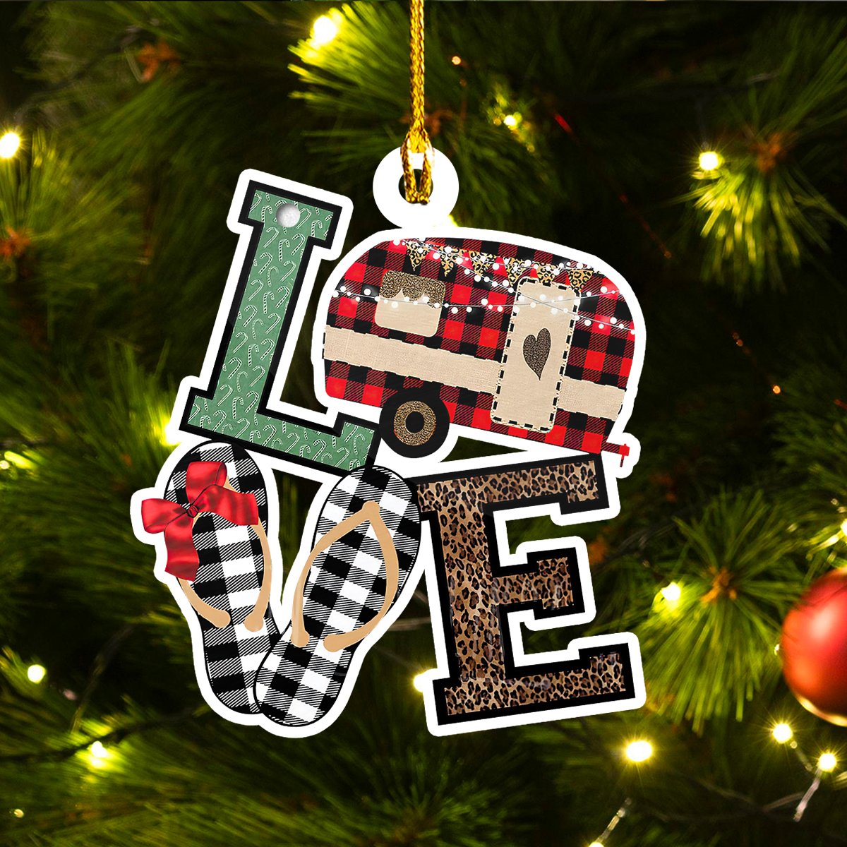 Love Camping - Camping Ornament (Printed On Both Sides) 1022