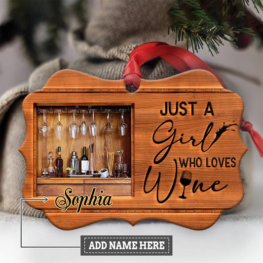 Wine Lover Christmas Cool - Personalized - Wine Ornament (Printed On Both Sides) 1122